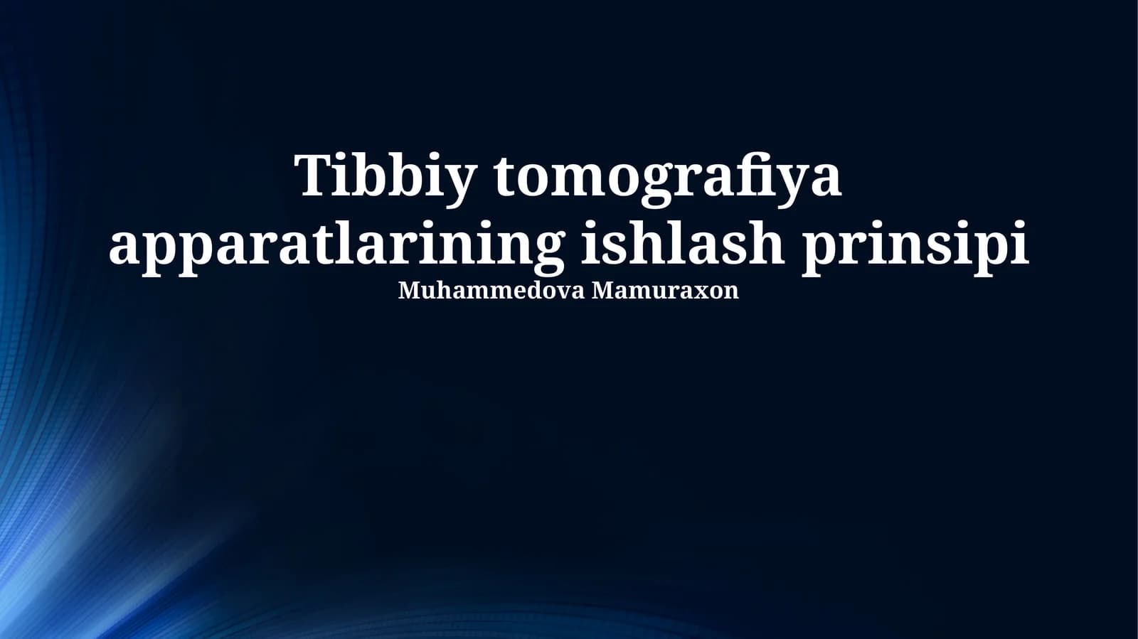 Tibbiy tomografiya apparatlarining ishlash prinsipi