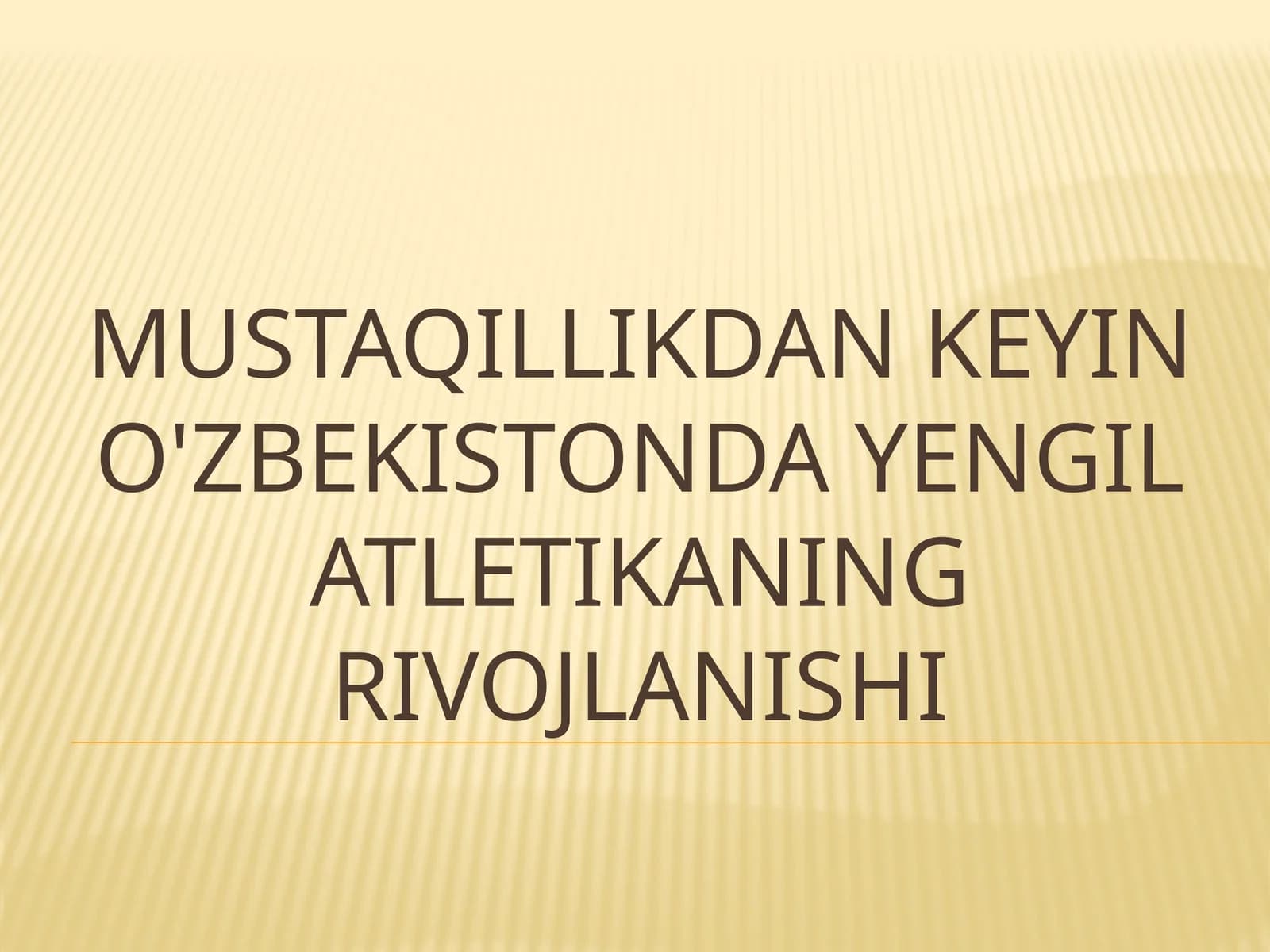 Mustaqillikdankeyin O‘zbekistonda yengil atletika sport turining rivojlanishi
