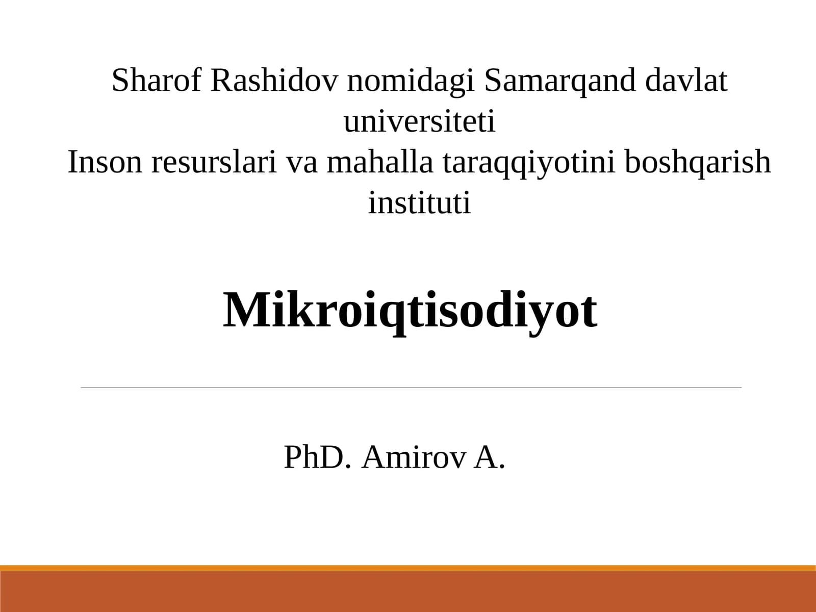 Mikroiqtisodiyot