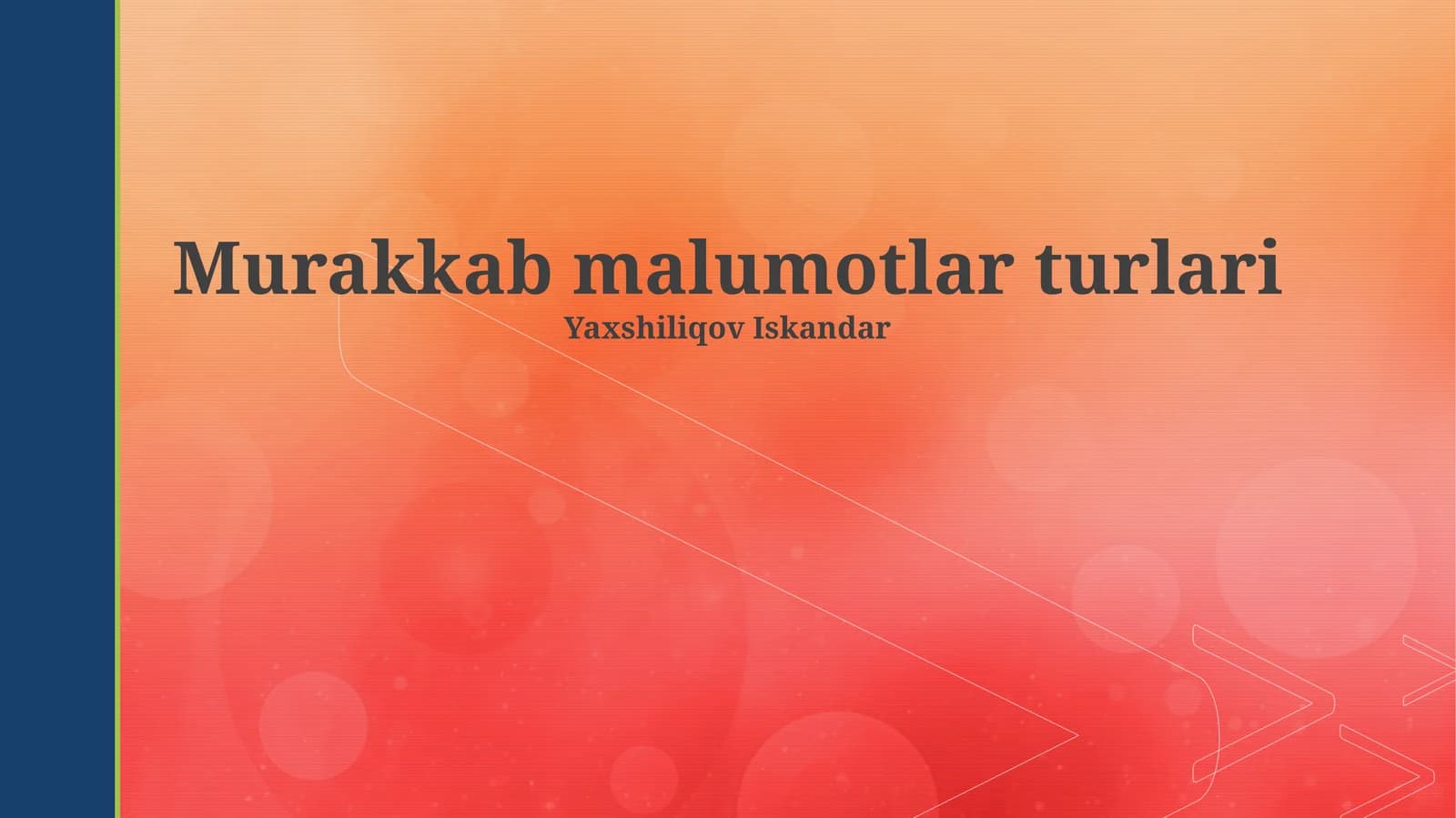 Murakkab ma'lumotlar turlari