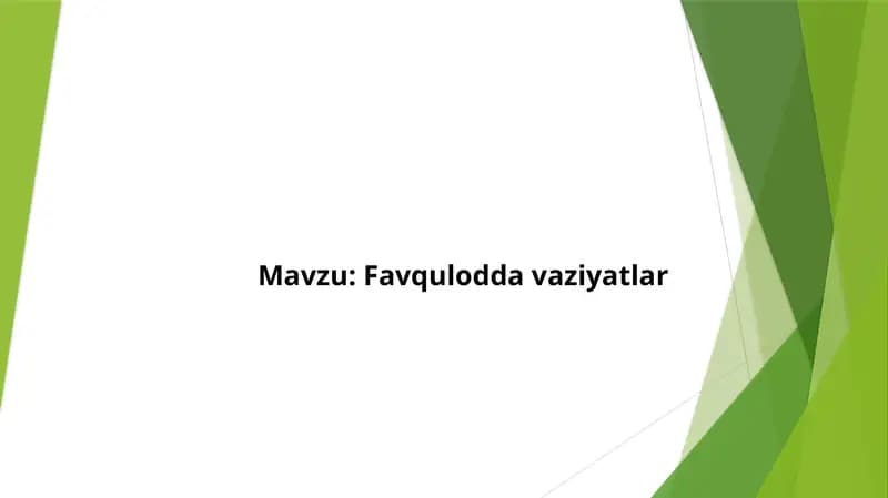 Favqulodda vaziyatlar