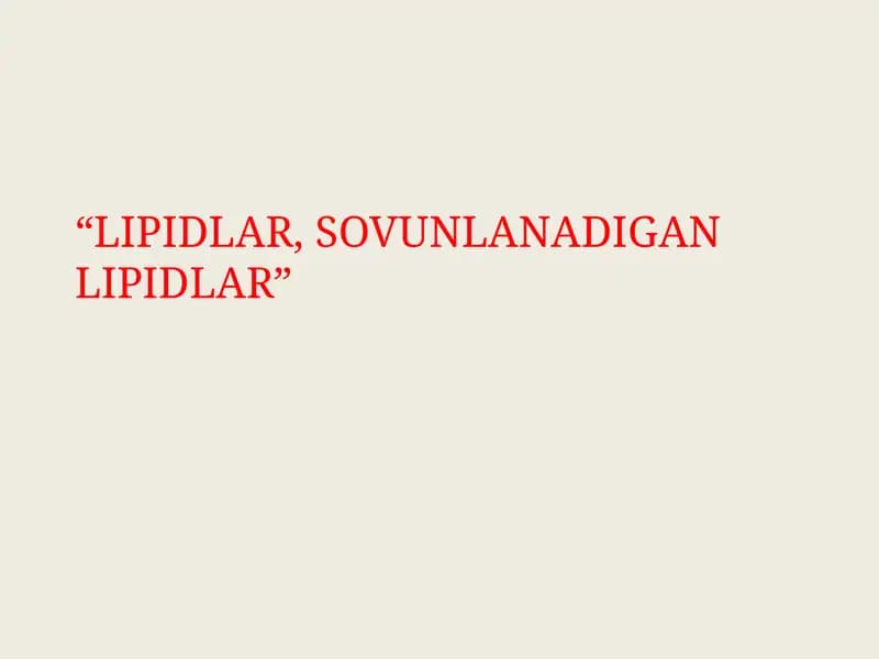 Lipidlar