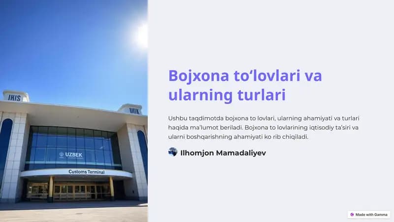 Bojxona toʻlovlari: Ta'rif va ahamiyat
