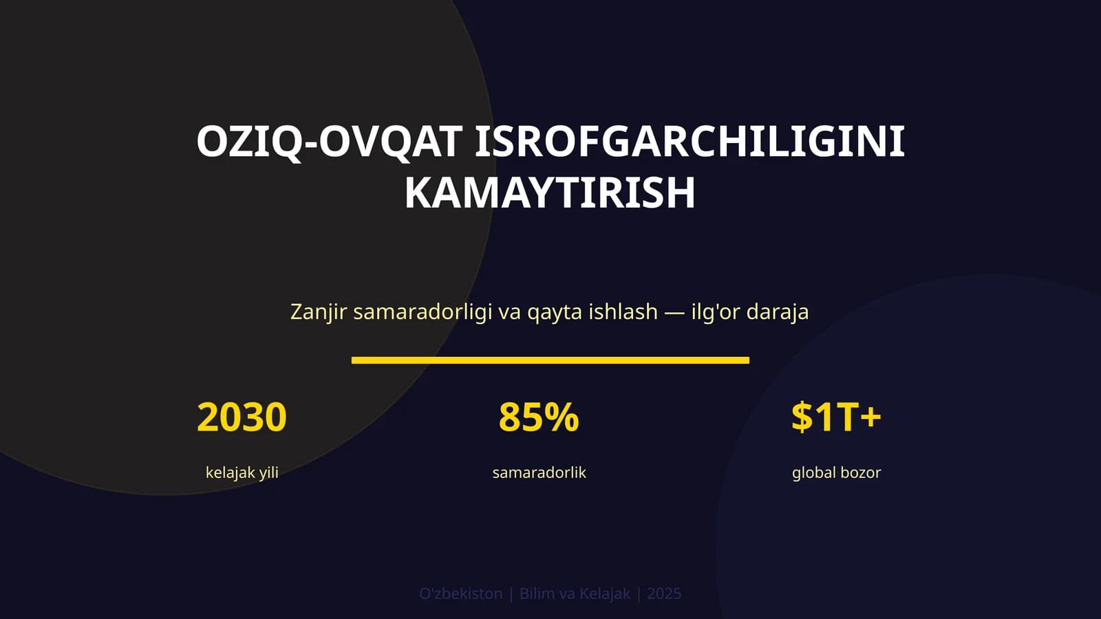 Oziq-ovqat isrofgarchiliginini kamaytirish
