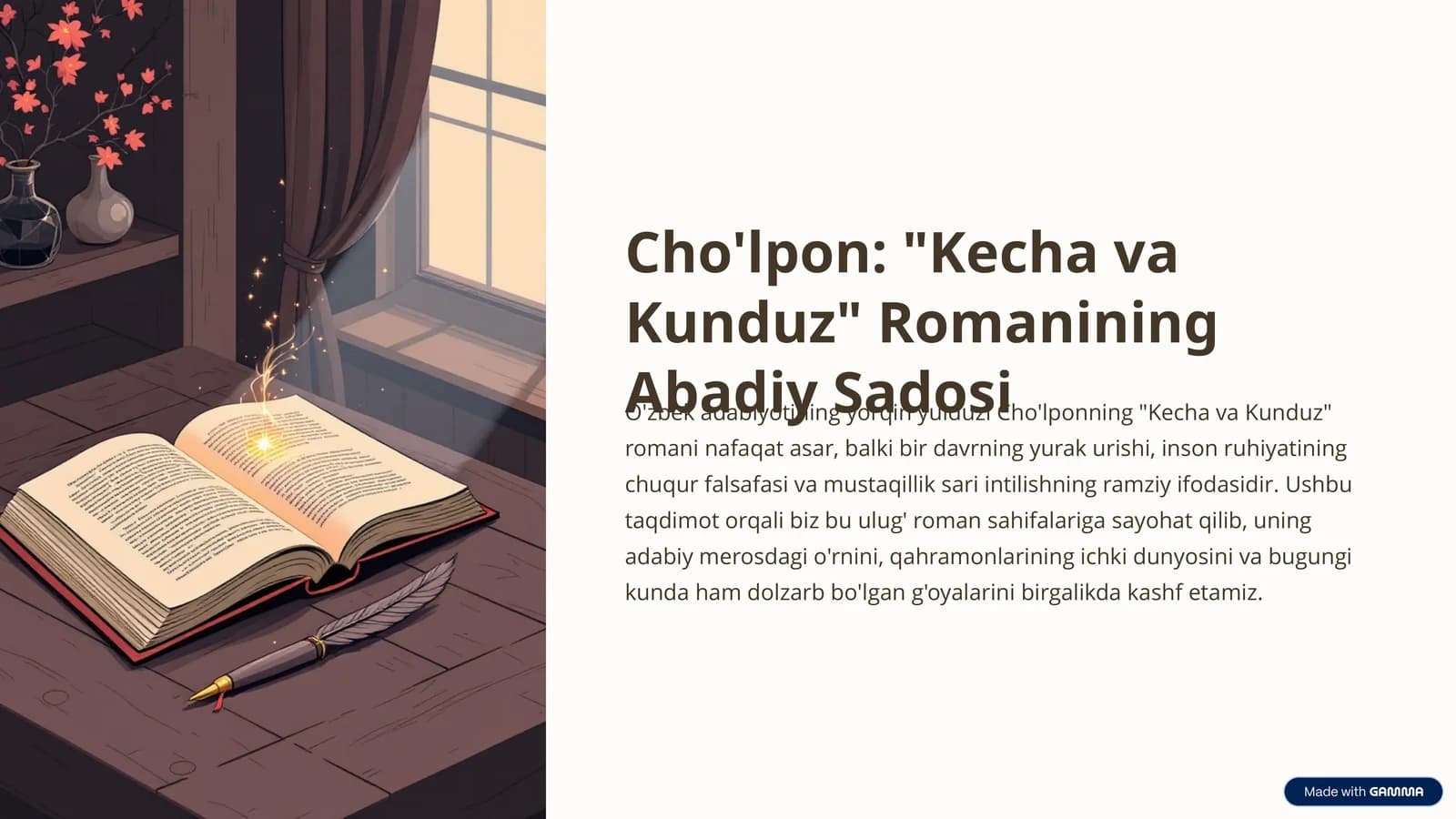 Cho'lpon: "Kecha va Kunduz" Romanining Abadiy Sadosi