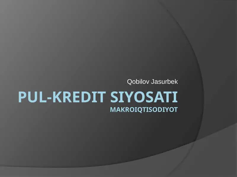 Pul-Kredit Siyosati