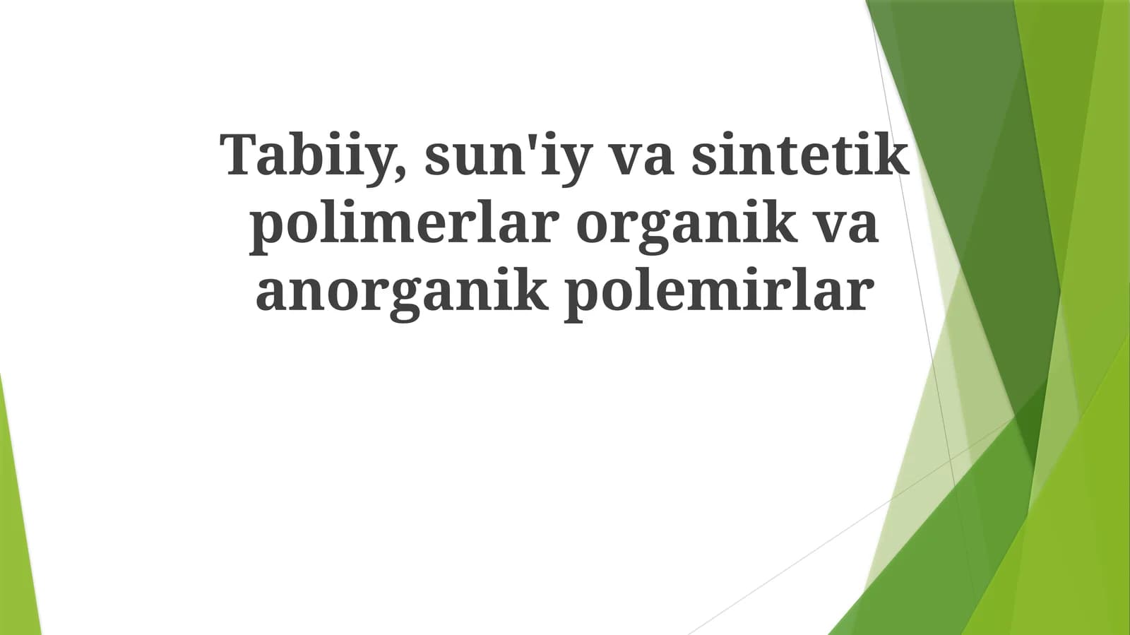 Sintetik Polimerlar