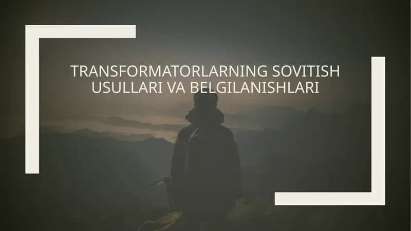 Transformatorlarning sovitish usullari va belgilanishlari