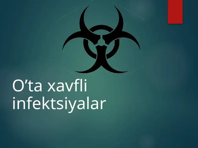 O’taxavfli infektsiyalar