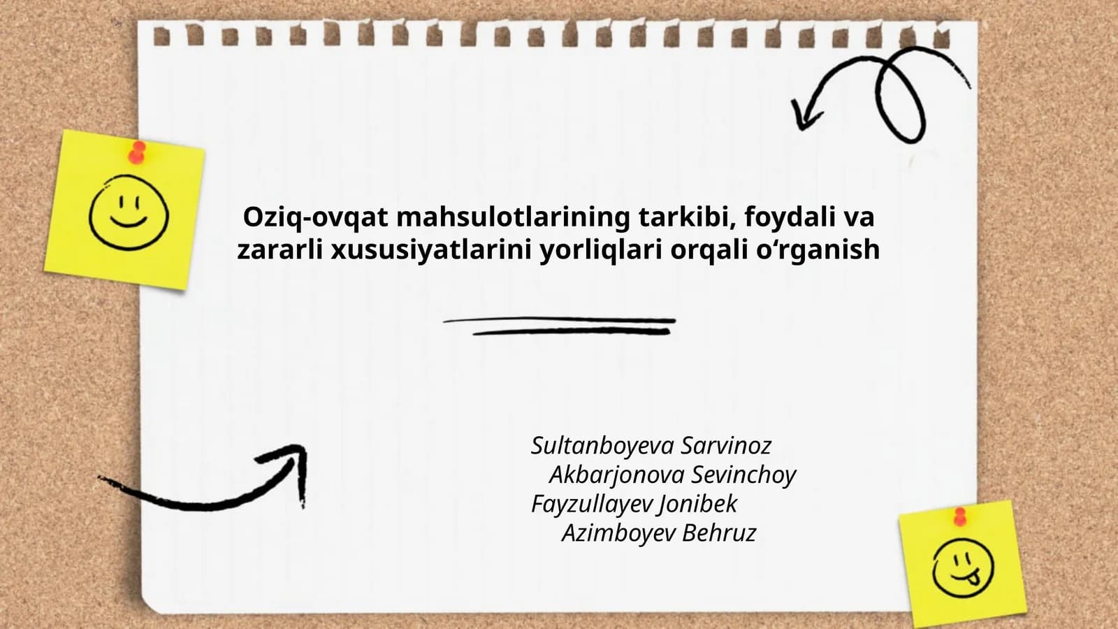 Oziq-ovqat Mahsulotlarining Tarkibi, Foydali va Zararli Xususiyatlarini Yorliqlari Orqali O‘rganish