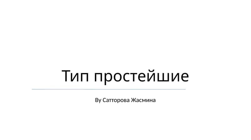 Тип простейшие