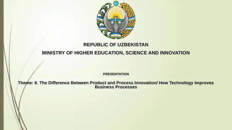 Presentation on Product vs. Process Innovation