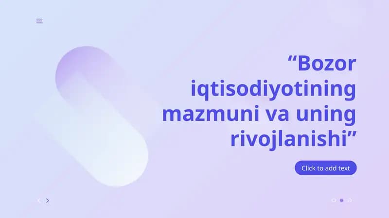 Bozor iqtisodiyotining mazmuni va xususiyatlari