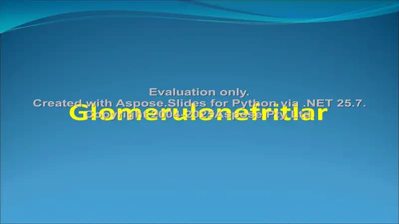 Glomerulonefritlar
