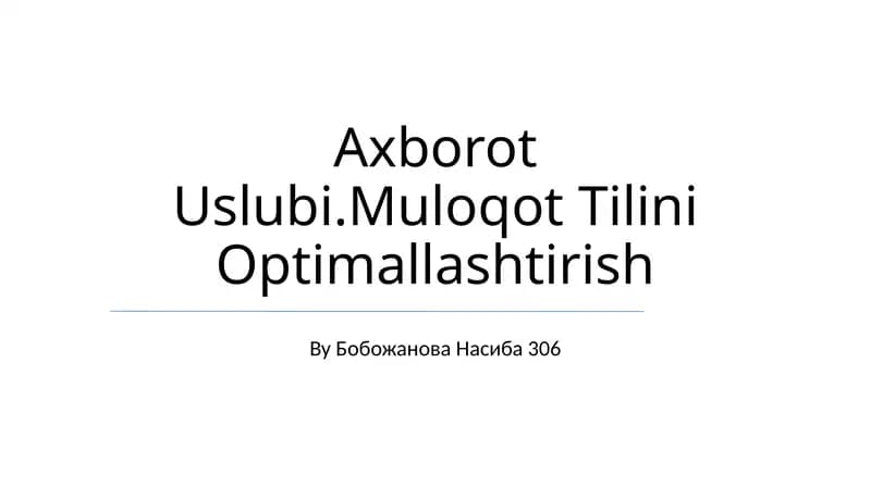 Muloqot Uslubi