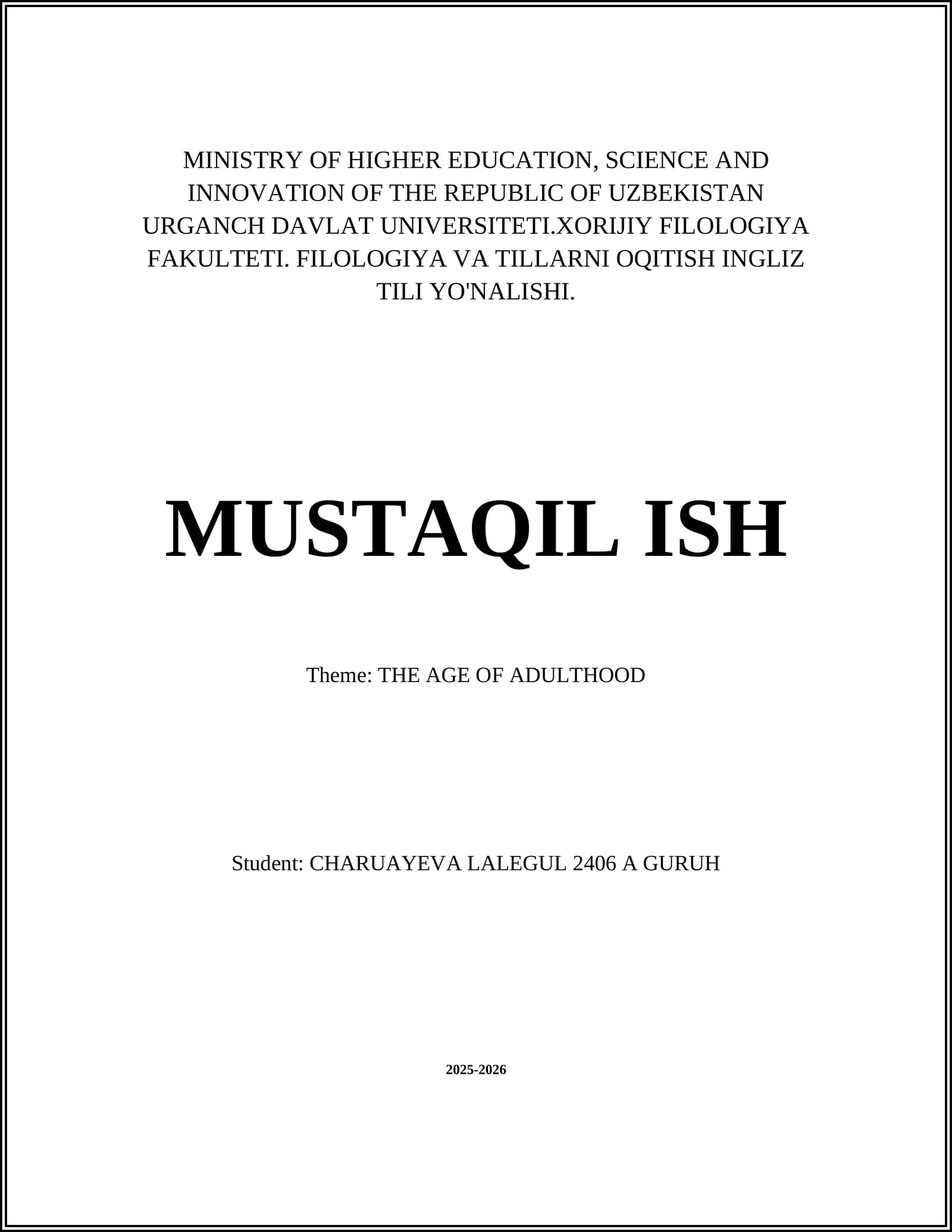 MUSTAQIL ISH