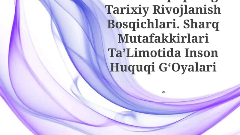 Inson Huquqining Tarixiy Rivojlanish Bosqichlari