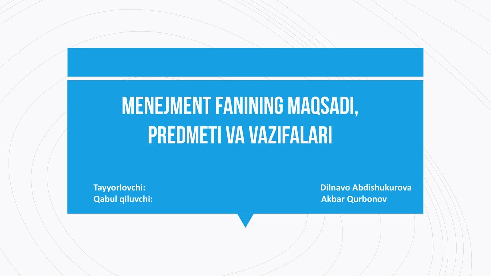 Menejment fanining maqsadi,predmeti va vazifalari