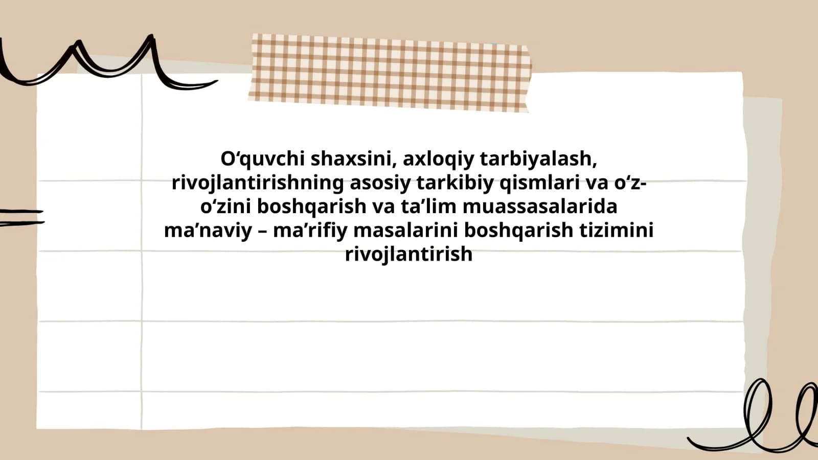 Ma'naviy va ma'rifiy tarbiya