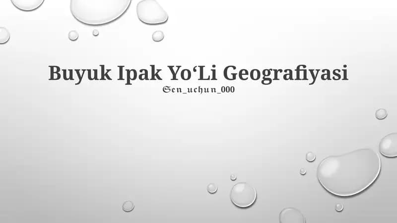 Buyuk Ipak YoʻLi Geografiyasi