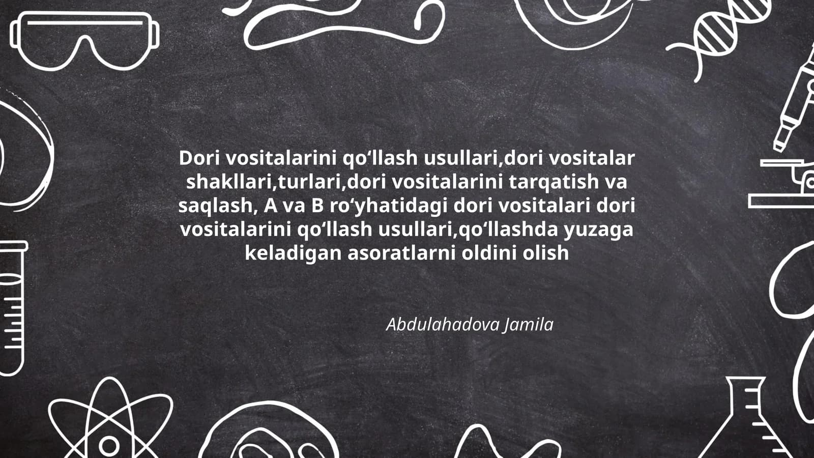 Dori Vositalarini Qo'llash Usullari