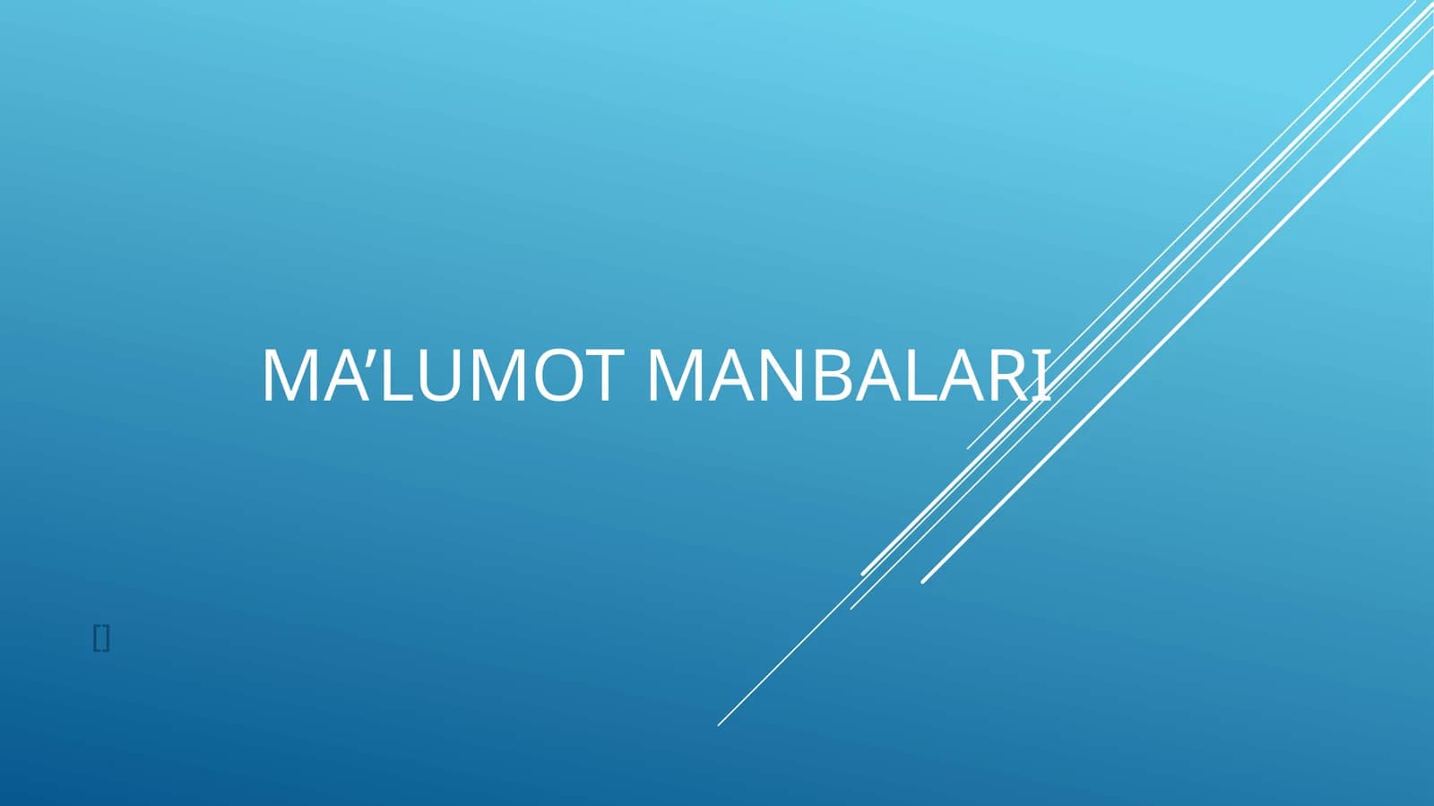 Ma’lumot manbalari