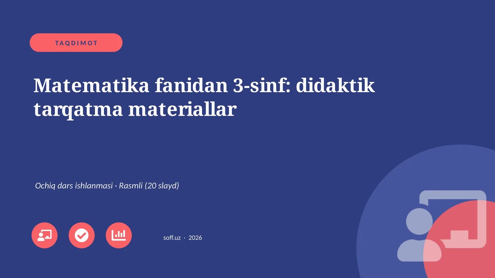 Matematika fanidan 3-sinf: didaktik tarqatma materiallar