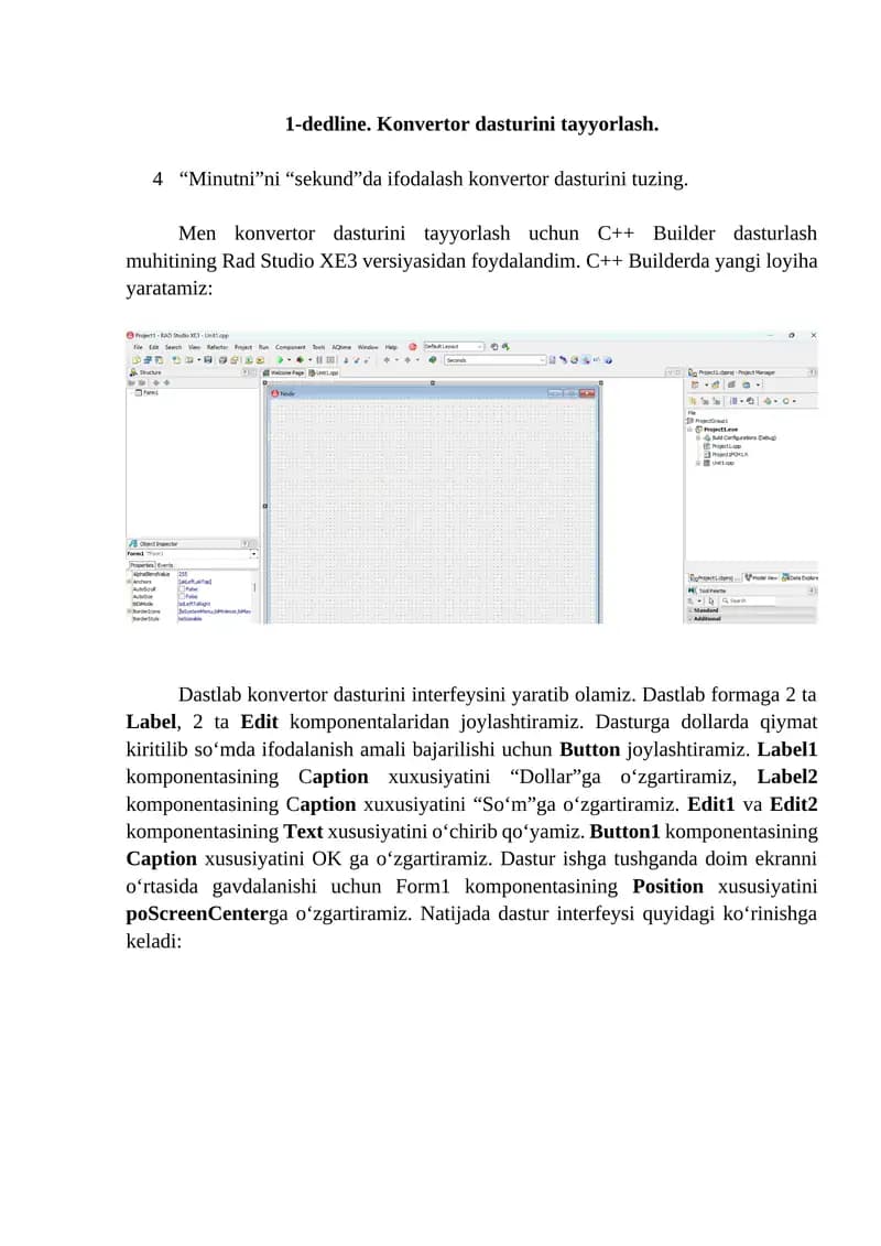 “Minutni”ni “sekund”da ifodalash konvertor dasturi