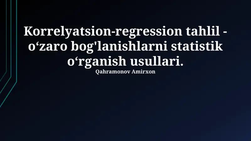 Korrelyatsion-regression tahlil