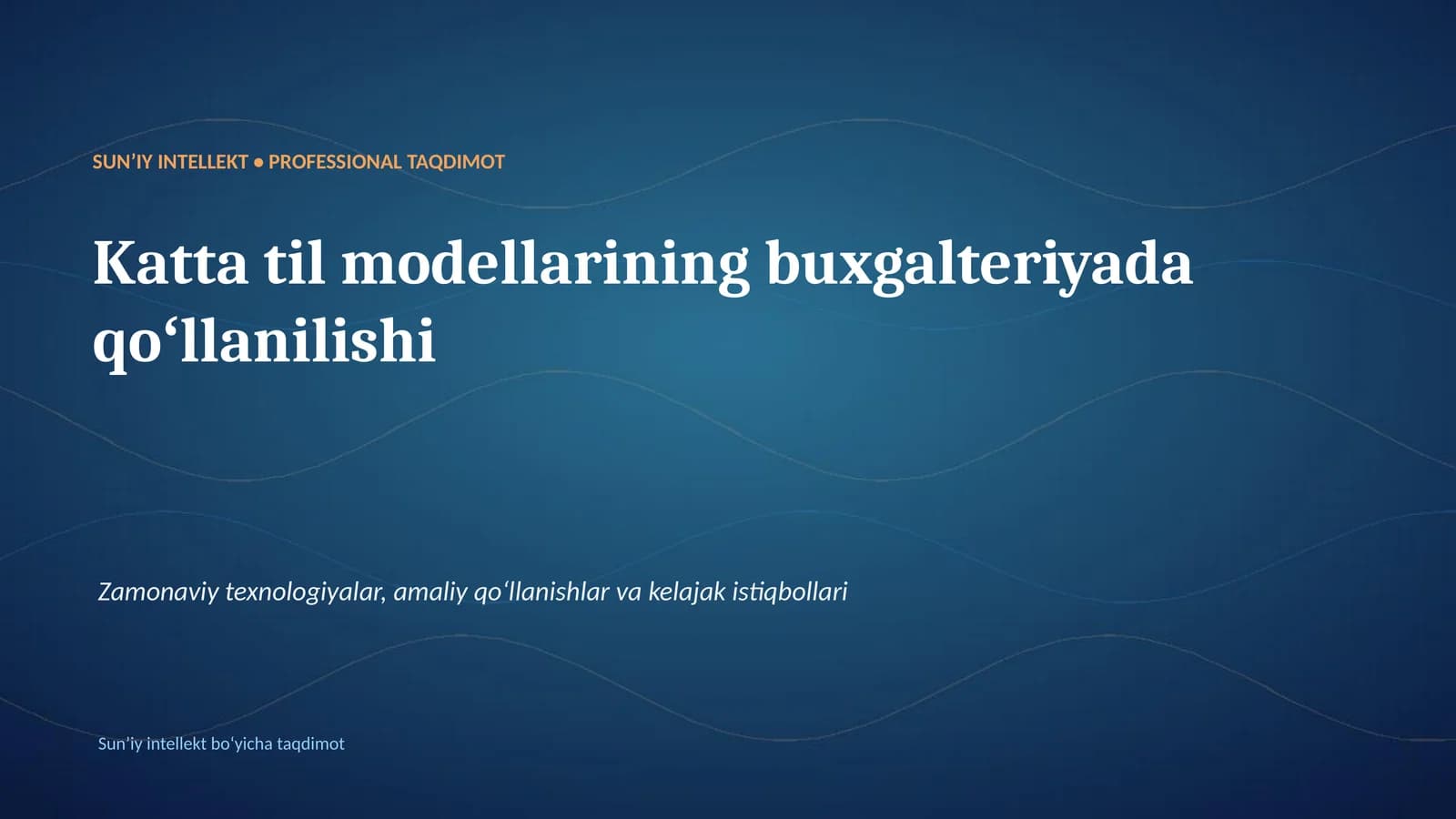 Katta til modellarining buxgalteriyada qoʻllanilishi