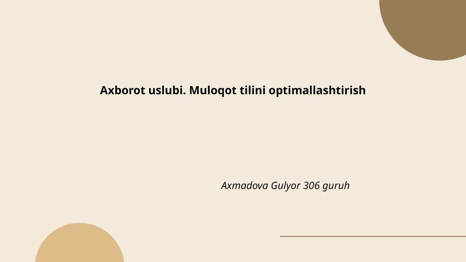 Axborot uslubi. Muloqot tilini optimallashtirish