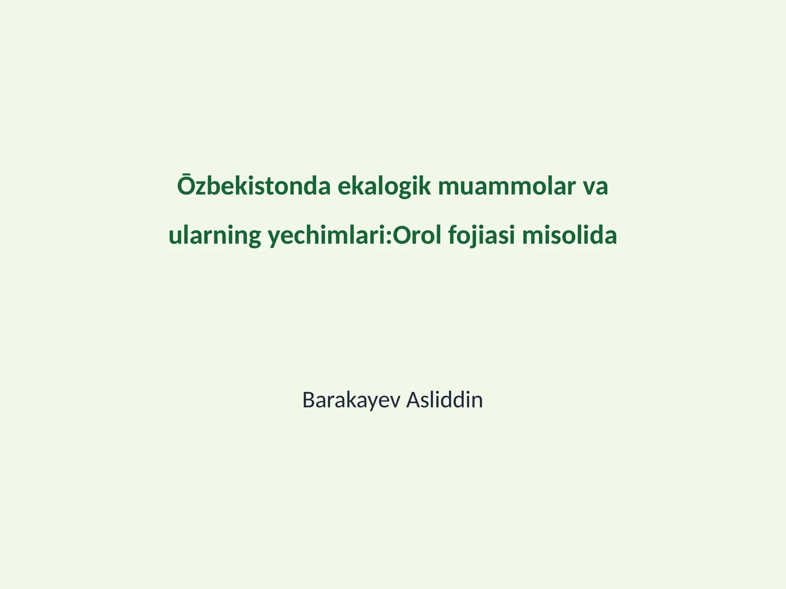 Orol fojiasi misolida