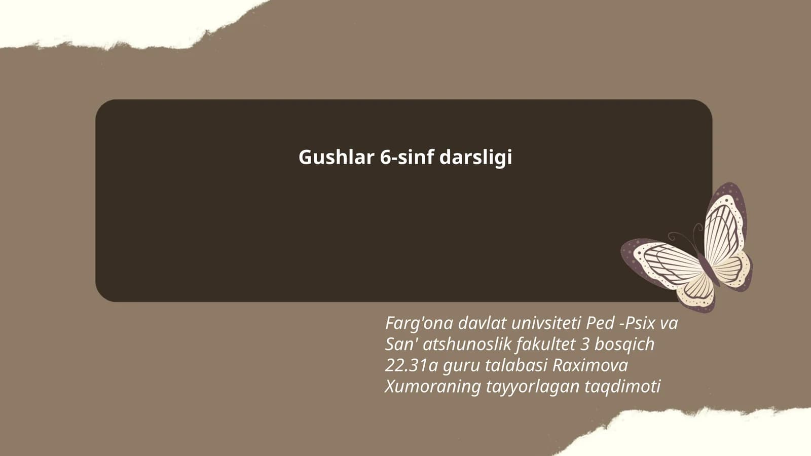 Gushlar 6-sinf darsligi