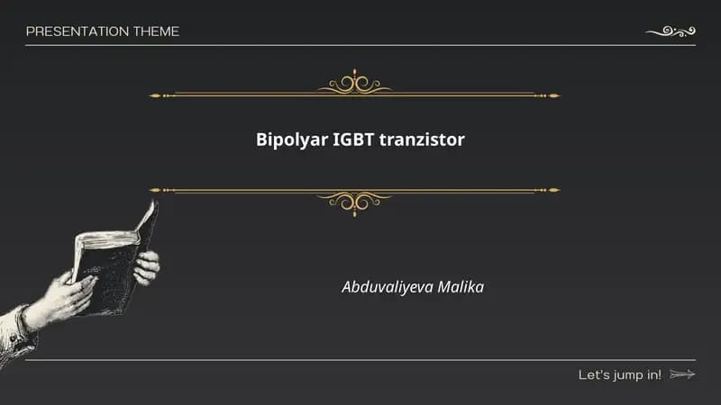 Bipolyar IGBT tranzistor