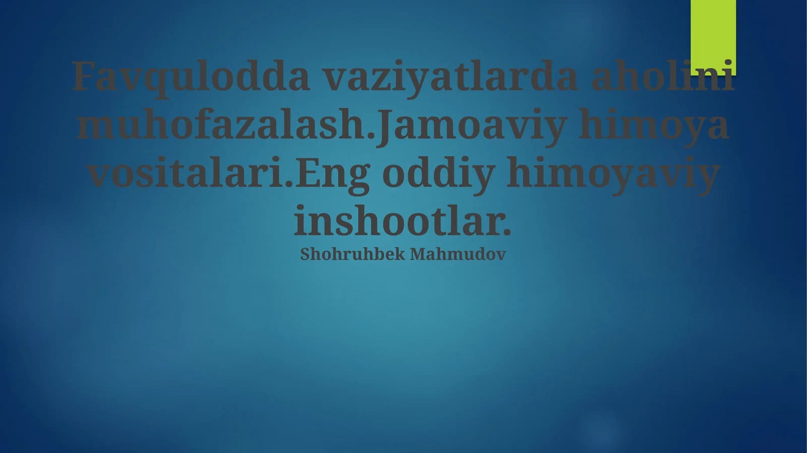 Favqulodda vaziyat tushunchasi