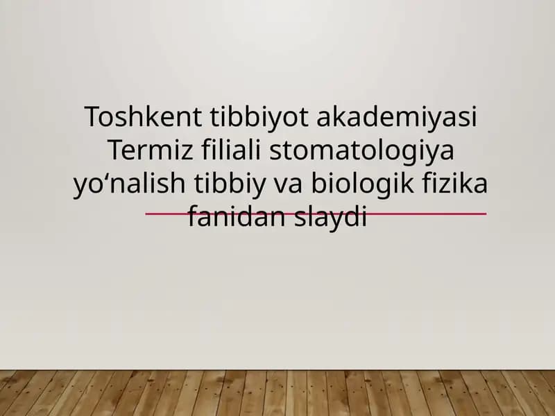 Stomatologik materiallarning elektr xossalari