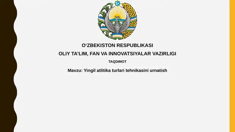 Yengil atletika jihozlarini o'rnatish