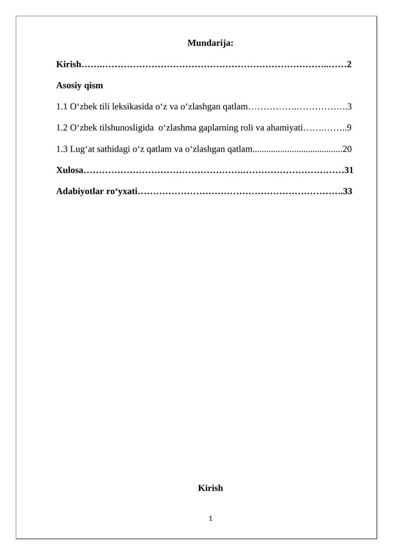 O'zbek tili leksikasi