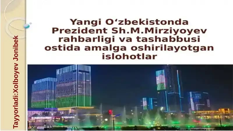 Yangi Oʻzbekiston taraqqiyot strategiyasi va davlat boshqaruvi islohotlari