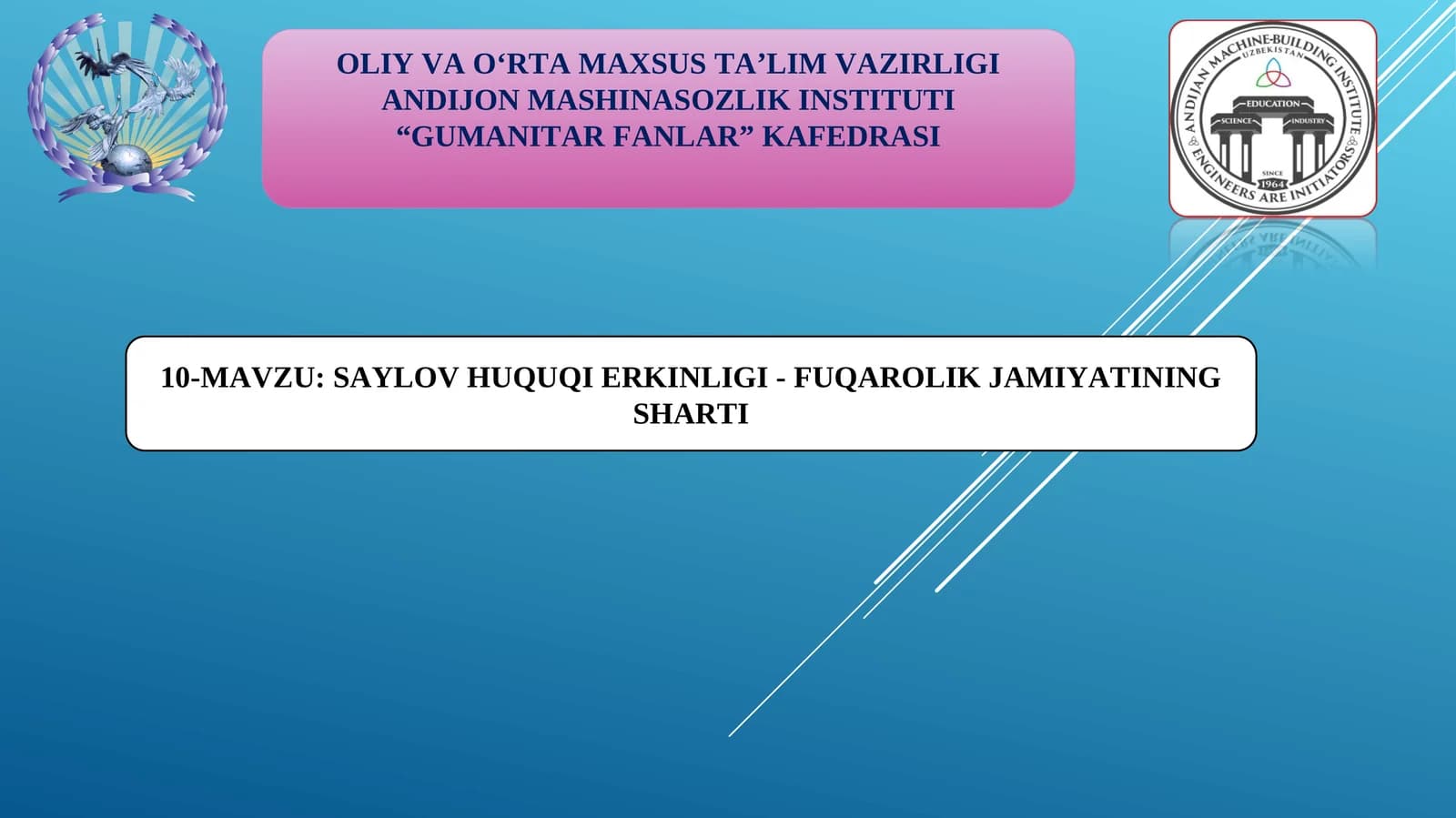 SAYLOV HUQUQI ERKINLIGI - FUQAROLIK JAMIYATINING SHARTI