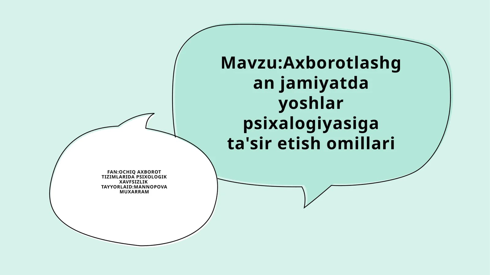 Axborotlashgan jamiyatda yoshlar psixologiyasiga ta'sir etish omillari