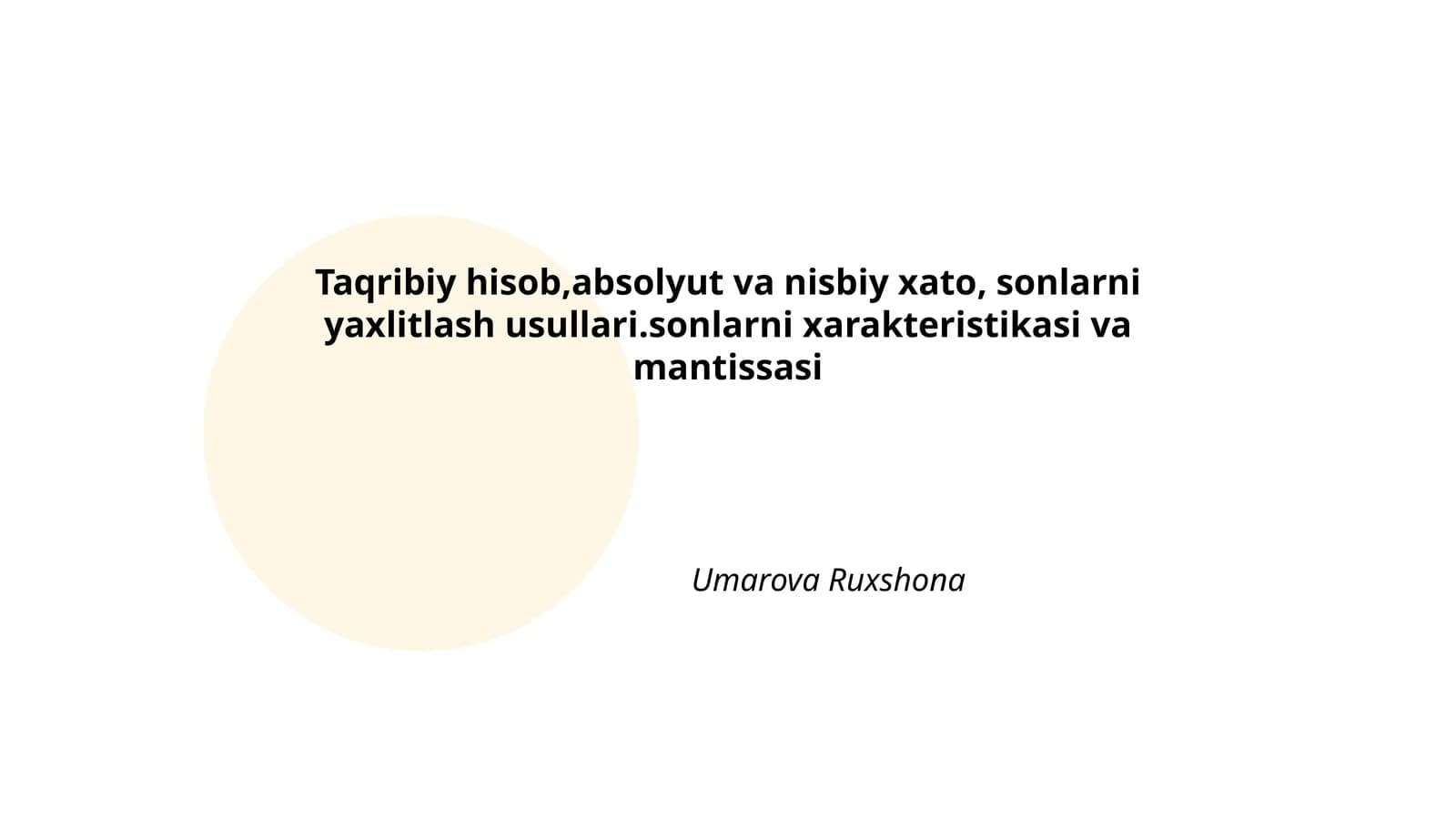 Taqribiy hisob