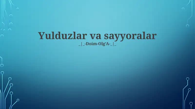 Yulduzlar tasnifi