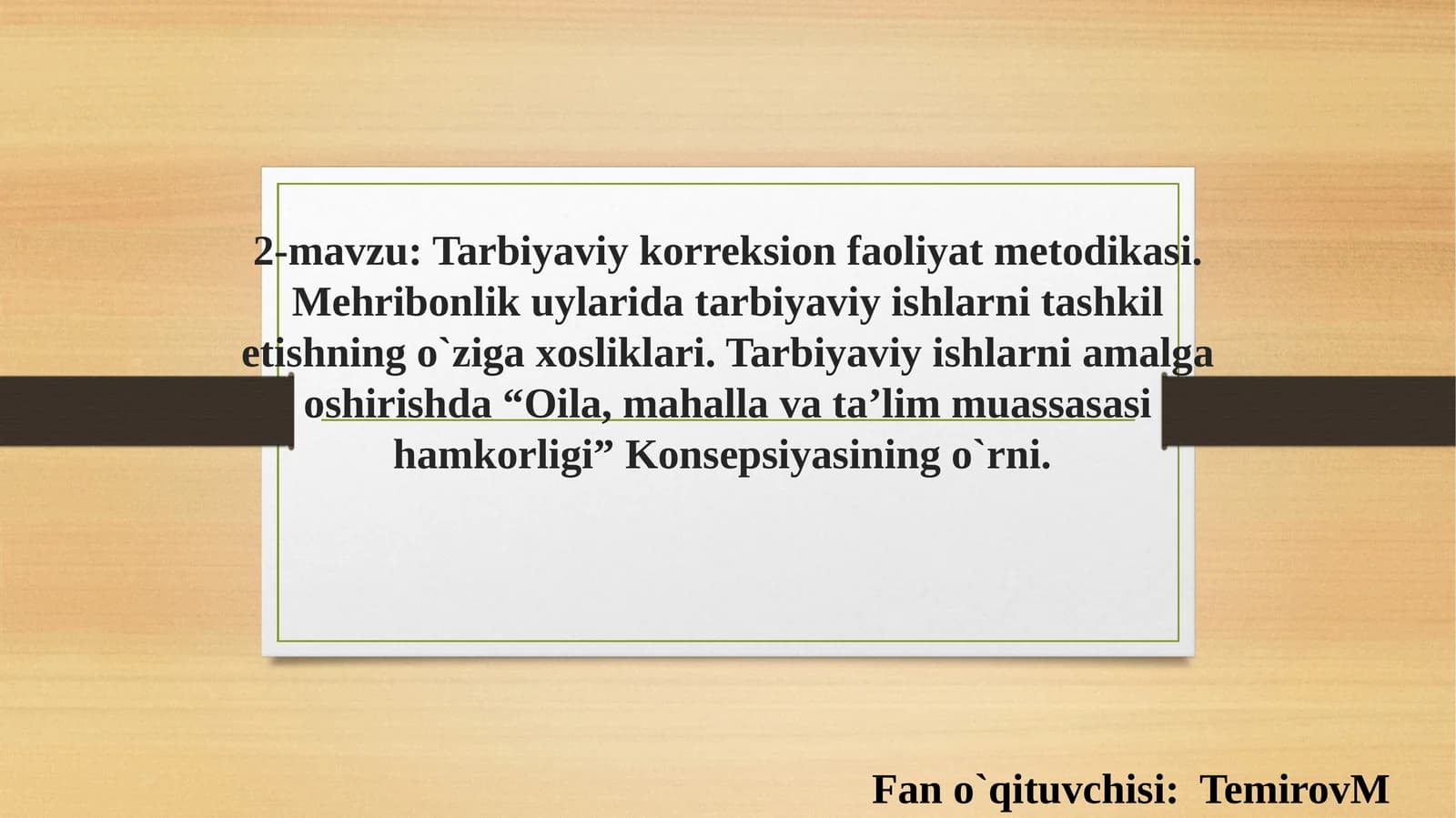 Tarbiyaviy korreksion faoliyat metodikasi