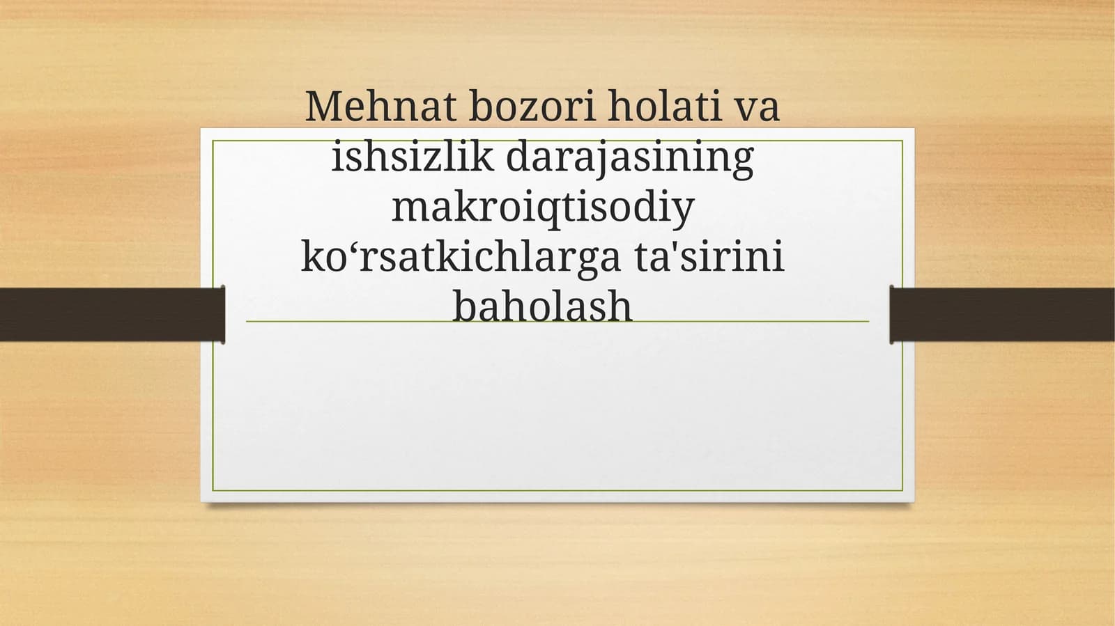 Mehnat bozorining shakllanishi va ishsizlikning o‘ziga xos xususiyatlari