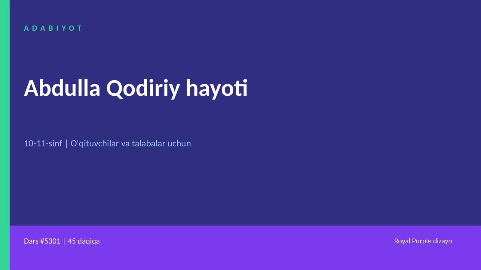 Abdulla Qodiriy hayoti