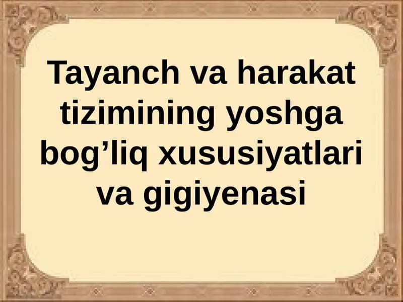 Tayanch va harakat tizimi
