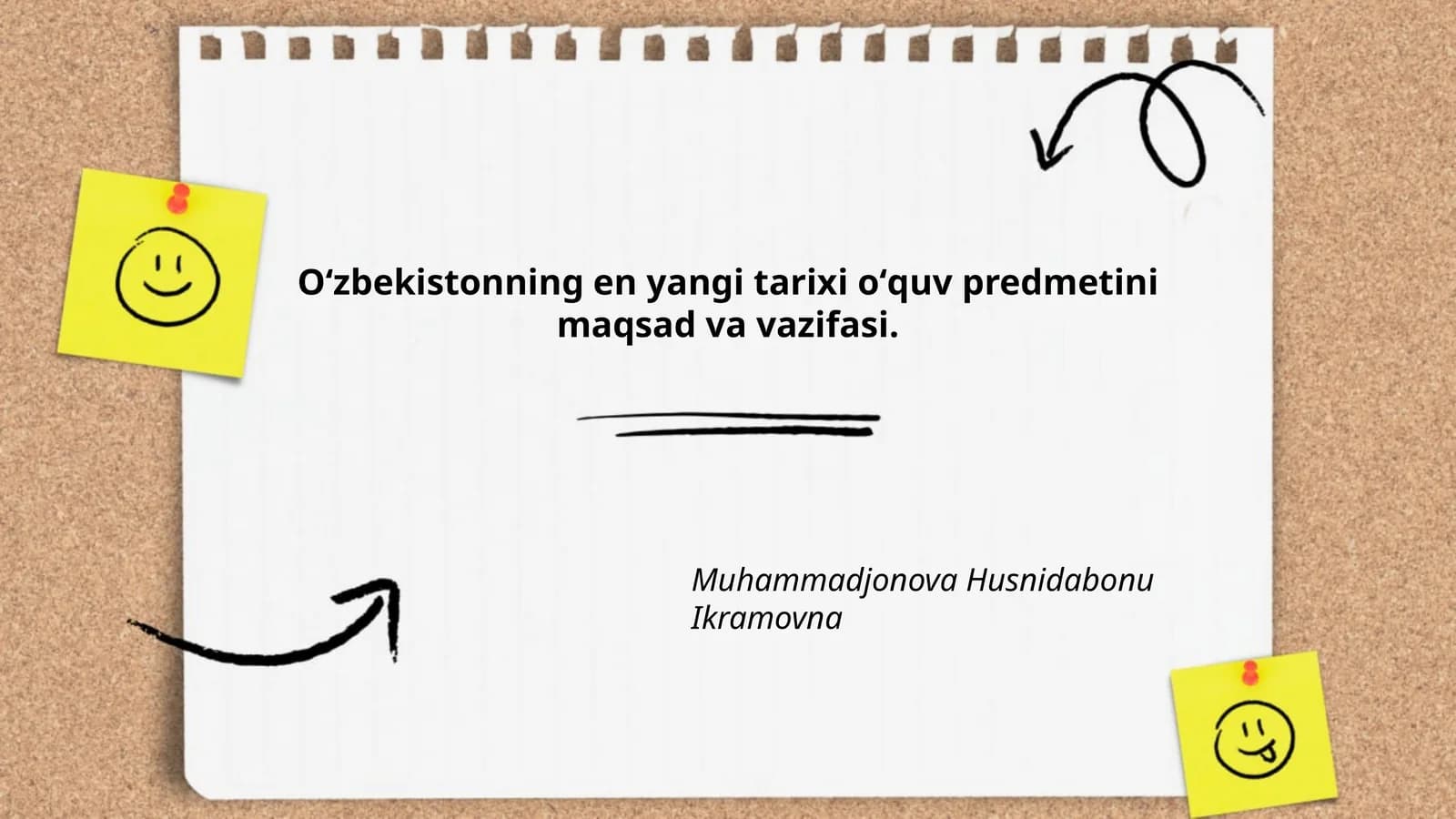O'zbekistonning yangi tarixini o'qitishning maqsadi