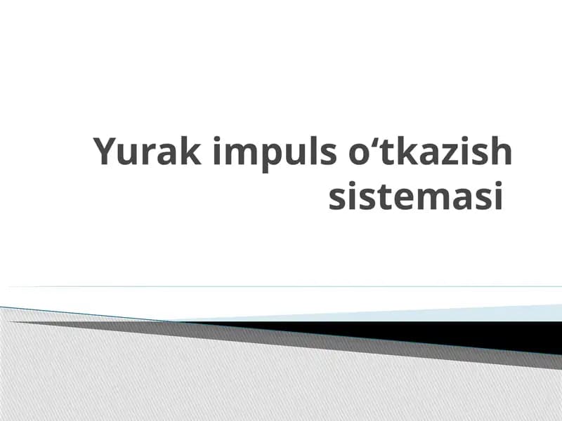 Yurak impuls o‘tkazish tizimi