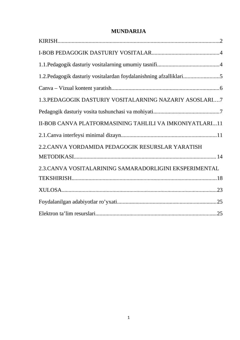 Pedagogik dasturiy vositalar yaratishda Canva imkoniyatlaridan foydalanish